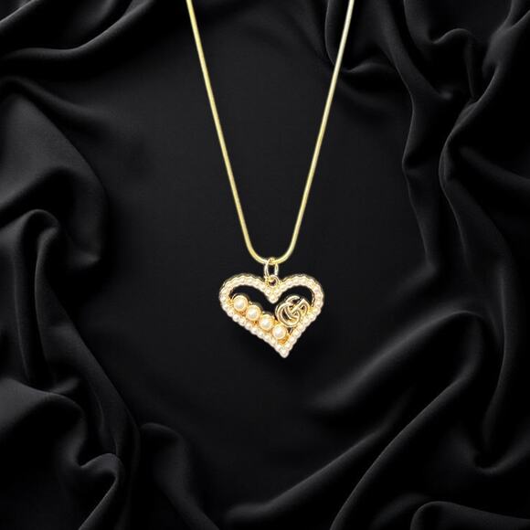 Heart Zipper Gucci Pull Button Charm with Free 18in Gold Plated Snake Chain - Picture 3 of 6